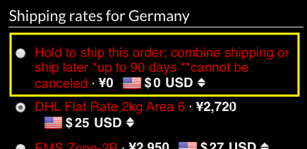 Our new shipping option