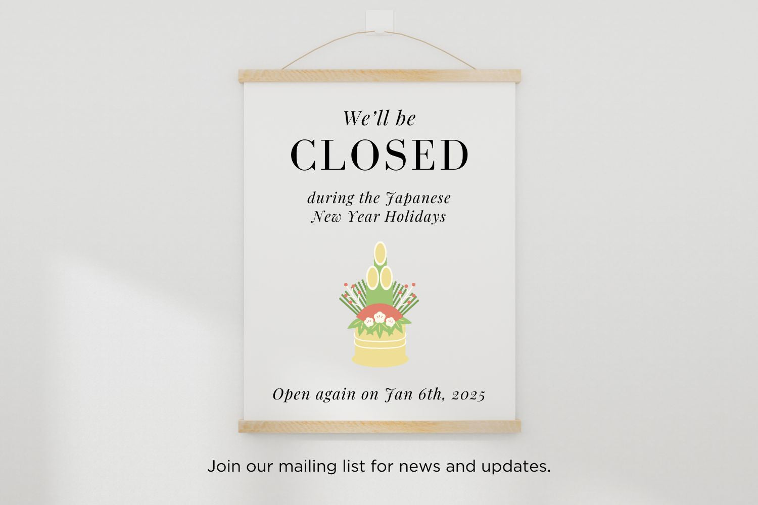 📢 New Year Holiday Announcement