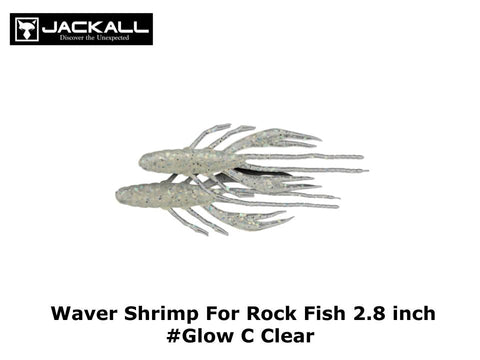 Jackall Waver Shrimp For Rock Fish 2.8 inch #Glow C Clear