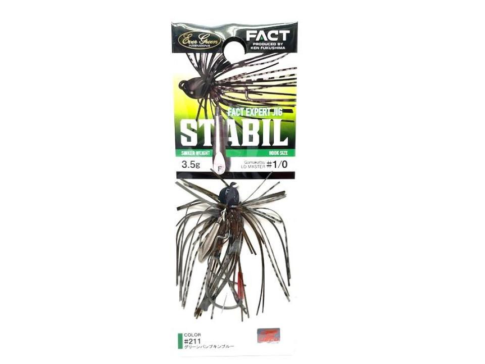 Evergreen FACT Expert Jig Stabil 2.0g + 3.5g 1/0 #211 Green Pumpkin Blue