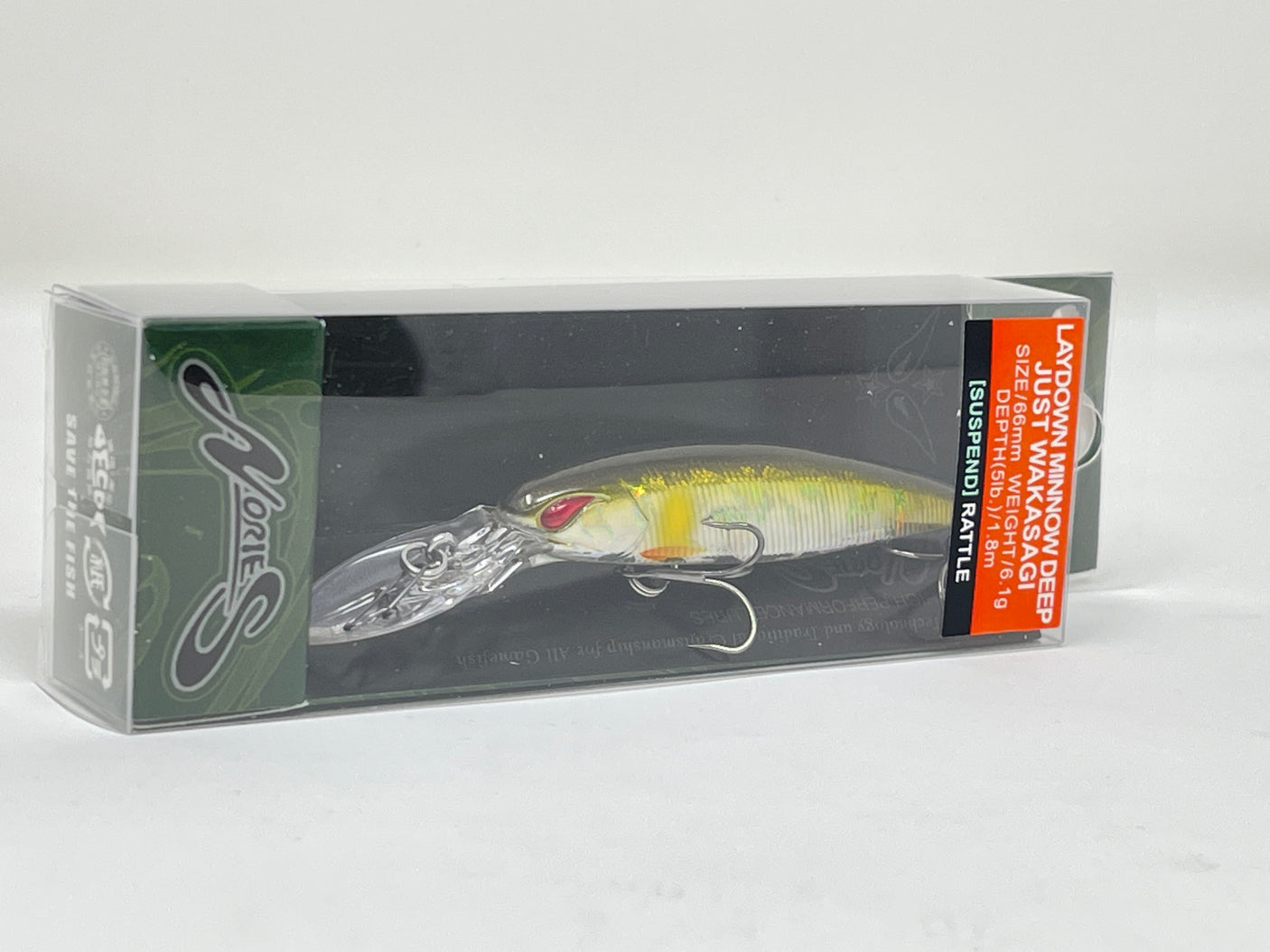 Nories Laydown Minnow Deep Just Wakasagi BR-194H Hologram Ayu 66mm 6.1g
