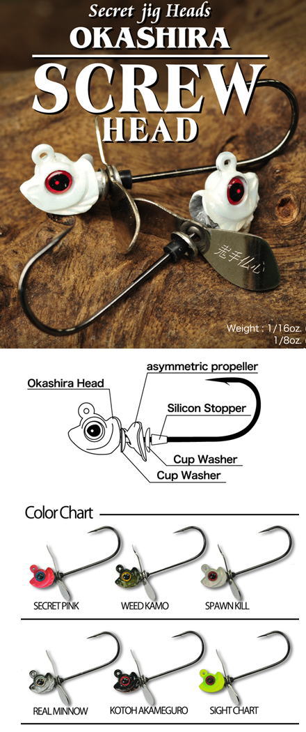 Okashira Screwhead 1/8oz #2/0 Sight Chart