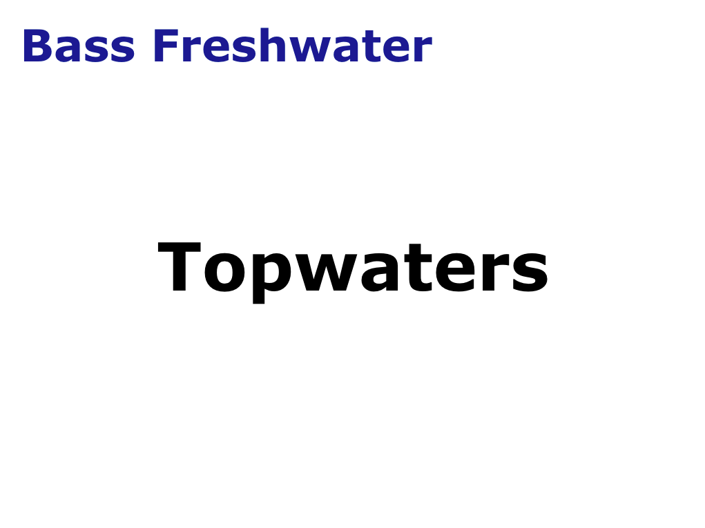 Bass Topwaters