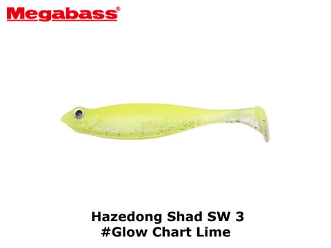 Megabass Hazedong Shad SW 3 #Glow Chart Lime