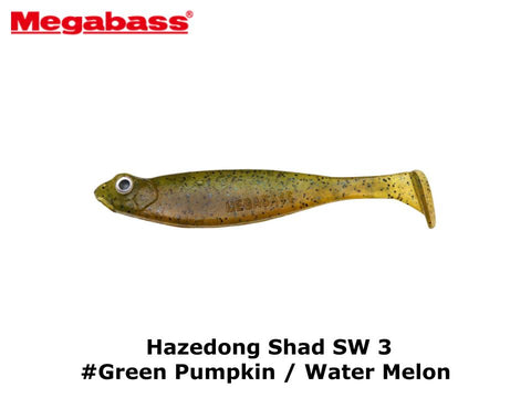 Megabass Hazedong Shad SW 3 #Green Pumpkin / Water Melon