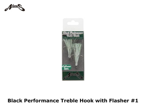 Nories Black Performance Treble Hook #1 Flasher