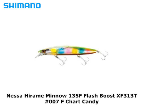 Shimano Nessa Hirame Minnow 135F Flash Boost XF313T #007 F Chart Candy