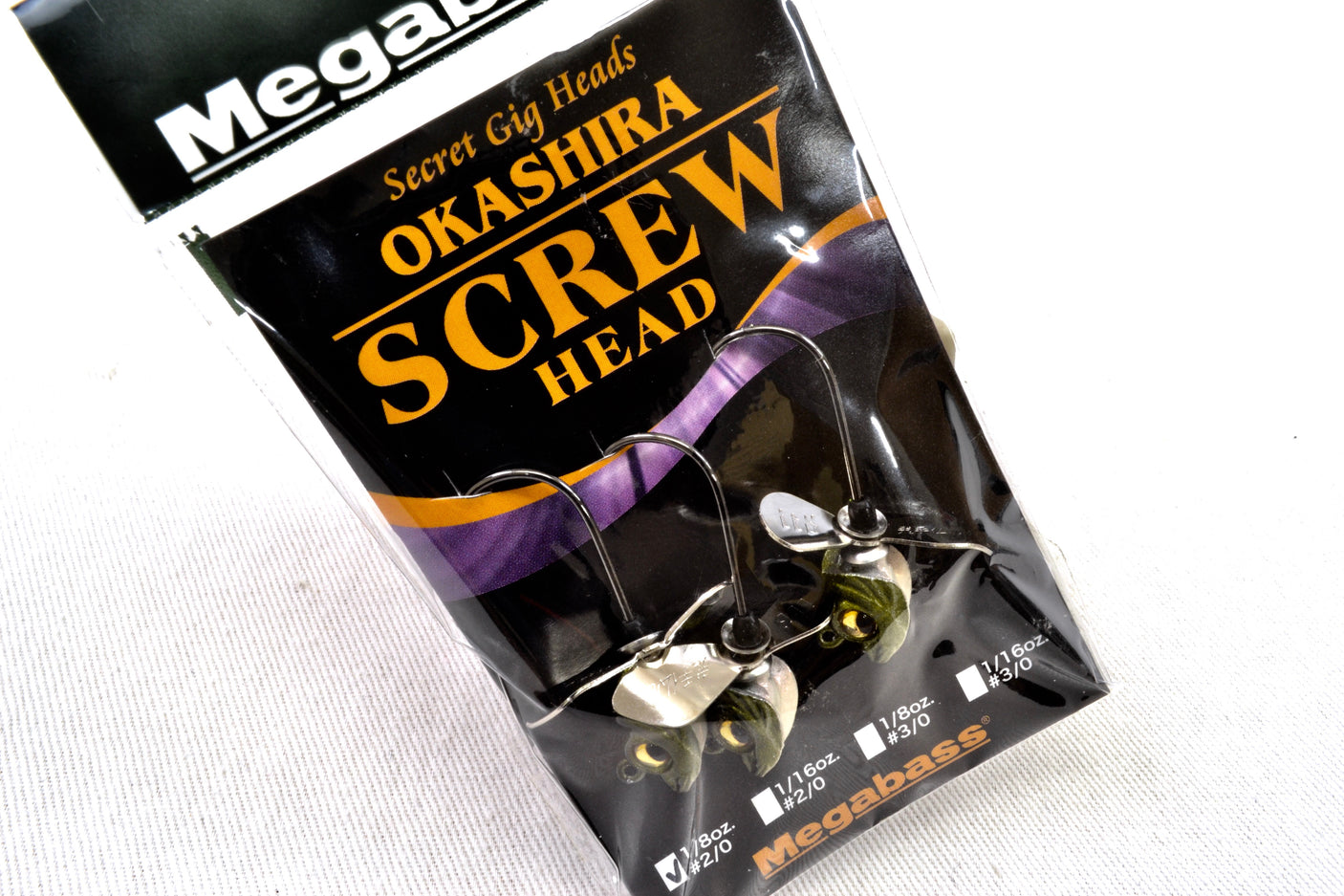 Megabass Okashira Screw head #2 Weed Kamo 1/8oz. #2/0