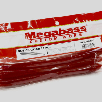 Megabass Dot Crawler 10inch #4 Clear Red  3 in a pack