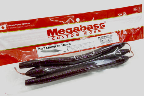 Megabass Dot Crawler 10inch #5 Cinnamon Purple Flake 3 in a pack