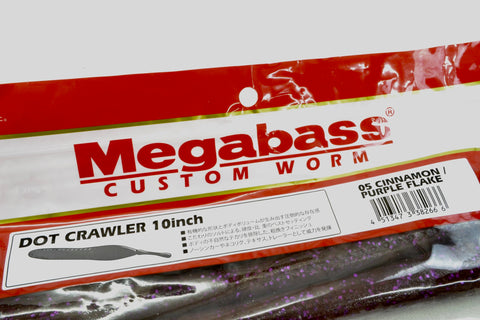 Megabass Dot Crawler 10inch #5 Cinnamon Purple Flake 3 in a pack