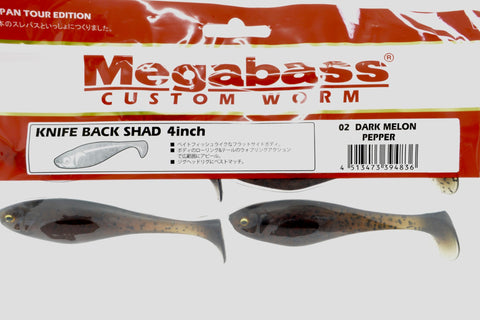 Megabass Knife Back Shad 4inch #02 Dark Melon Pepper