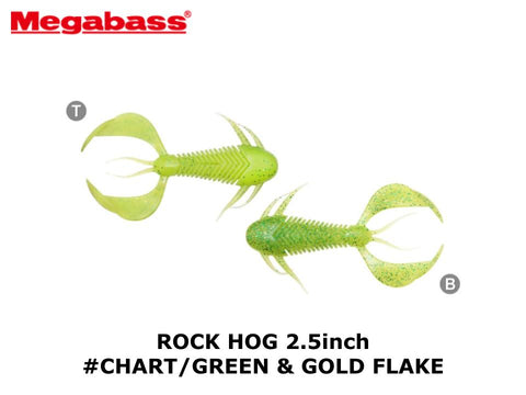 Megabass Rock Hog 2.5 inch #Chart/Green & Gold Flake