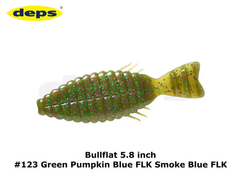 deps Bullflat 5.8 inch #115 Green Pumpkin Purple & Green Flake