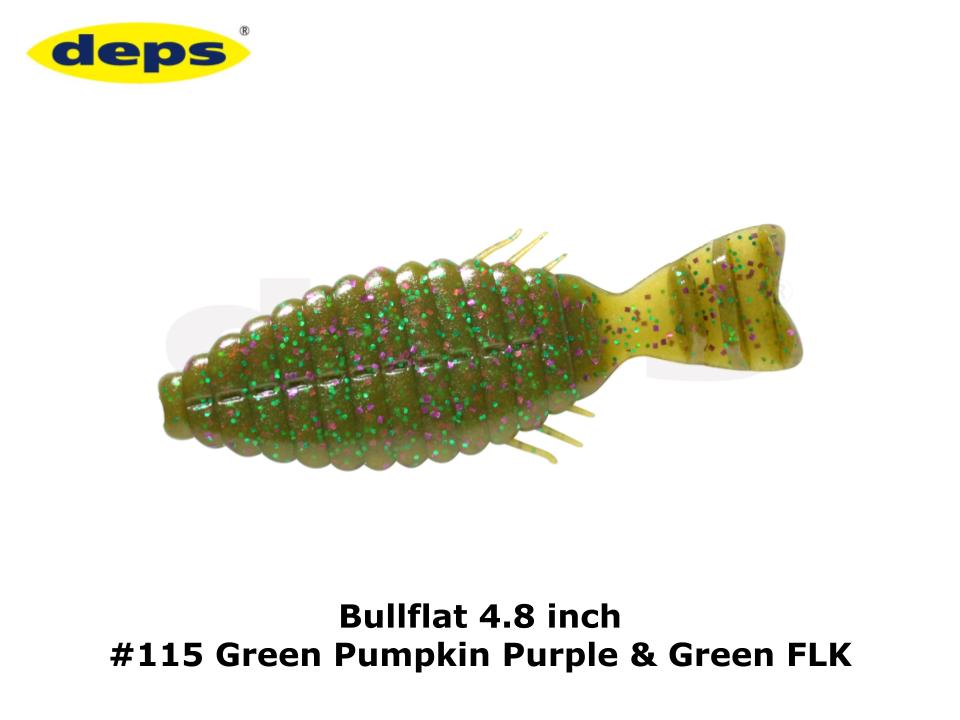 deps Bullflat 4.8 inch #115 Green Pumpkin Purple & Green Flake