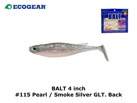 Ecogear Balt 4 inch #115 Pearl / Smoke Silver GLT. Back