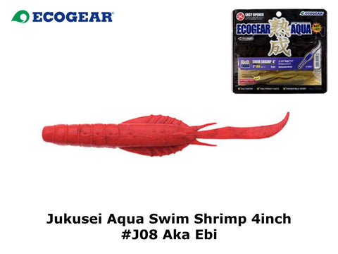 Ecogear Jukusei Aqua Swim Shrimp 4inch #J08 Aka Ebi