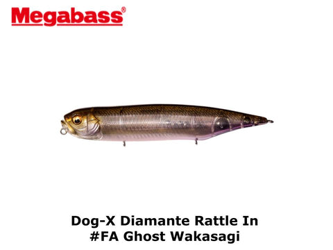 Megabass Dog-X Diamante Rattle In #FA Ghost Wakasagi