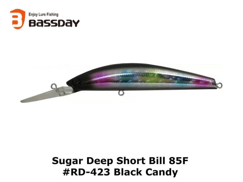 Bassday Japan Sugar Deep Short Bill 85F #RD-423 Black Candy