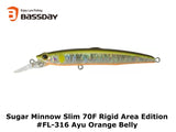 Bassday Japan Sugar Minnow Slim 70F Rigid Area Edition #FL-316 Ayu Orange Belly