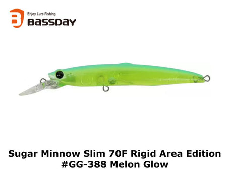 Bassday Japan Sugar Minnow Slim 70F Rigid Area Edition #GG-388 Melon Glow