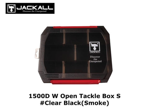 Jackall 1500D W Open Tackle Box S #Clear Black(Smoke)