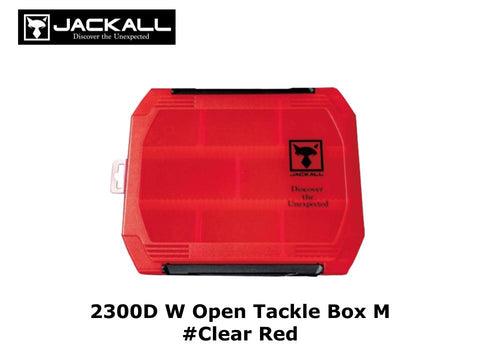 Jackall 2300D W Open Tackle Box M #Clear Red