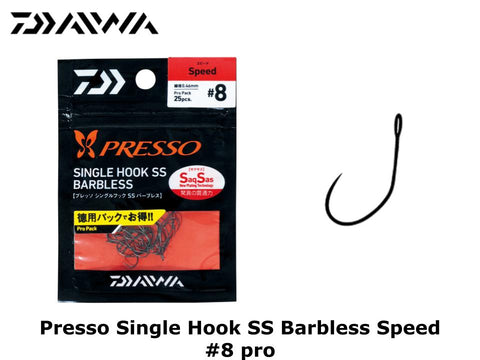 Daiwa Presso Single Hook SS Barbless Speed #8 pro