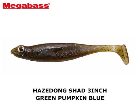 Megabass Hazedong Shad 3inch #7 Green Pumpkin Blue
